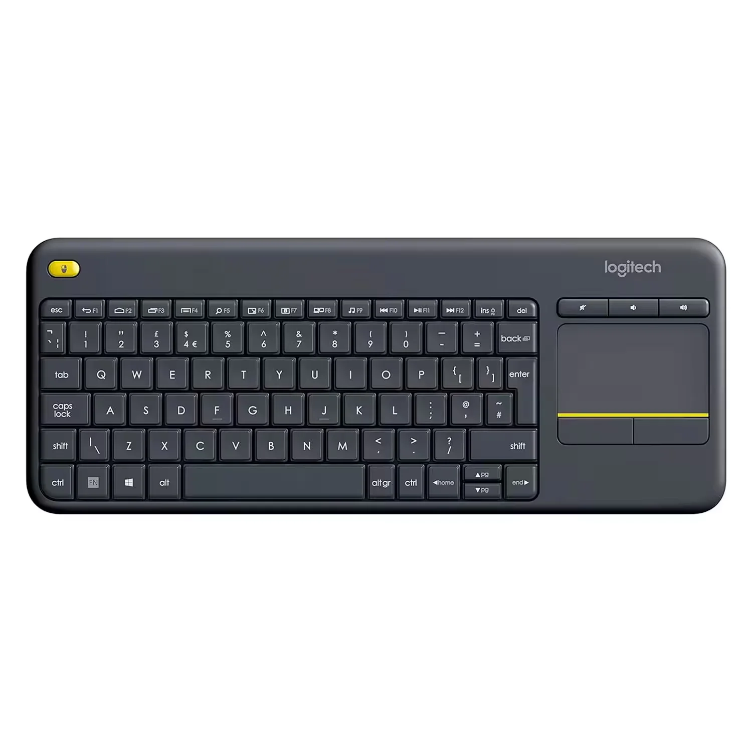 Teclado Logitech K400 Plus 920-007123 Touch Sem Fio - Preto