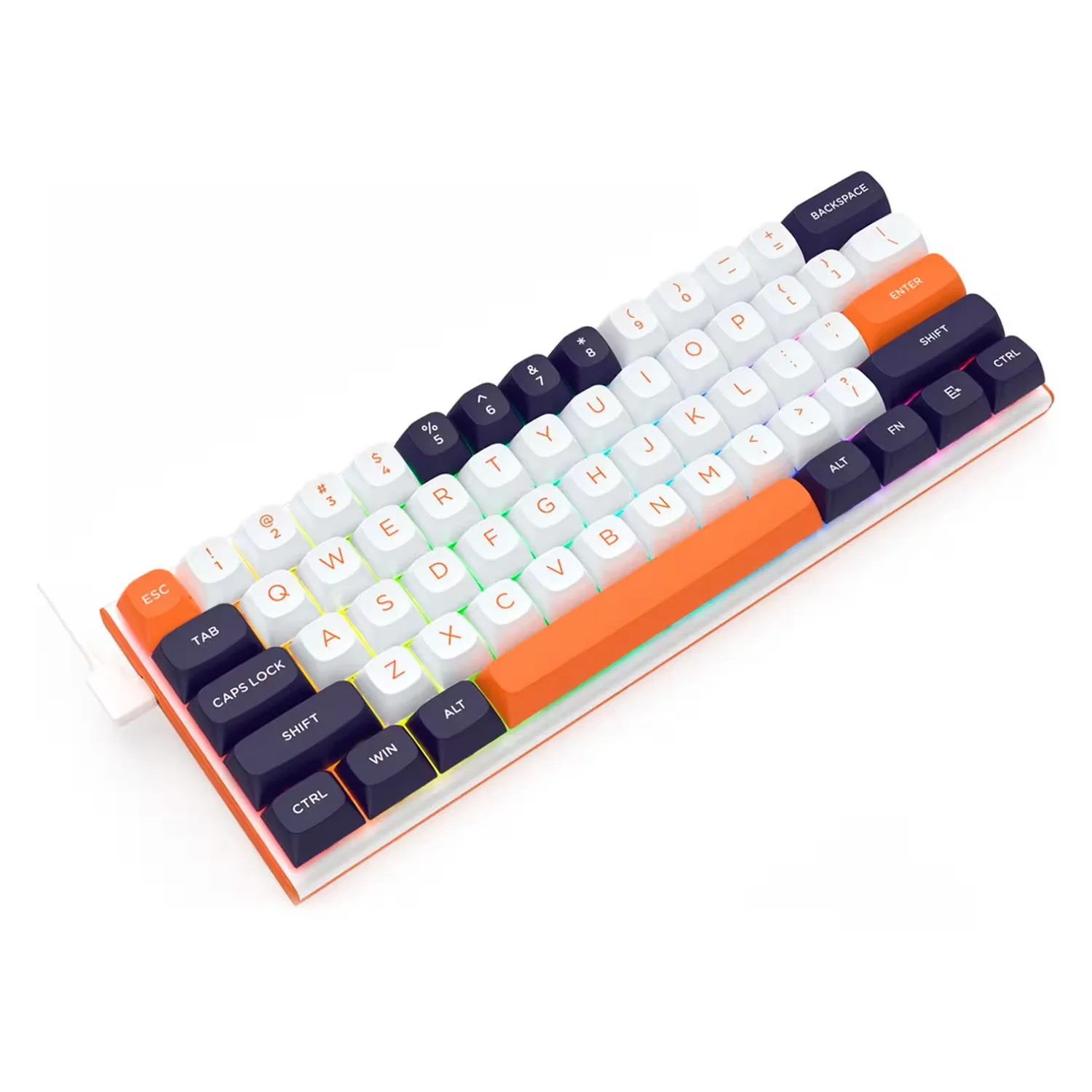 Teclado Magnético Redragon K683WBO-RGB-M RGB Layout 60% USB-C - Branco