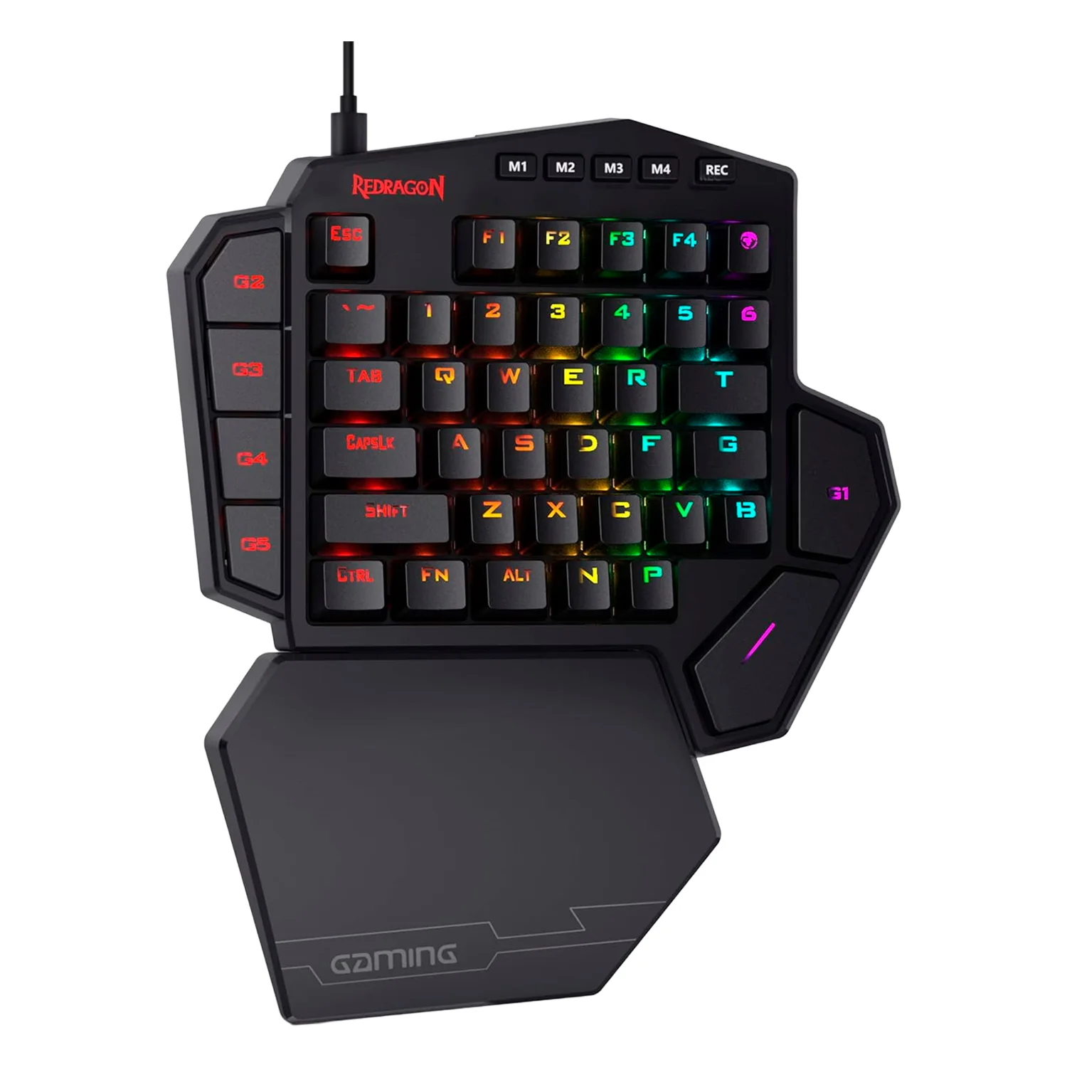 Teclado Redragon K585RGB Diti One-Handed Com Fio - Preto