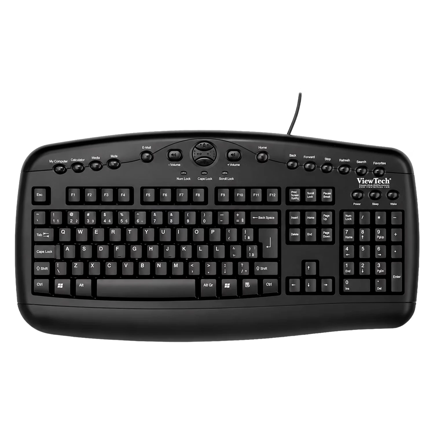Teclado ViewTech KM-2925 PS2 Português - Preto