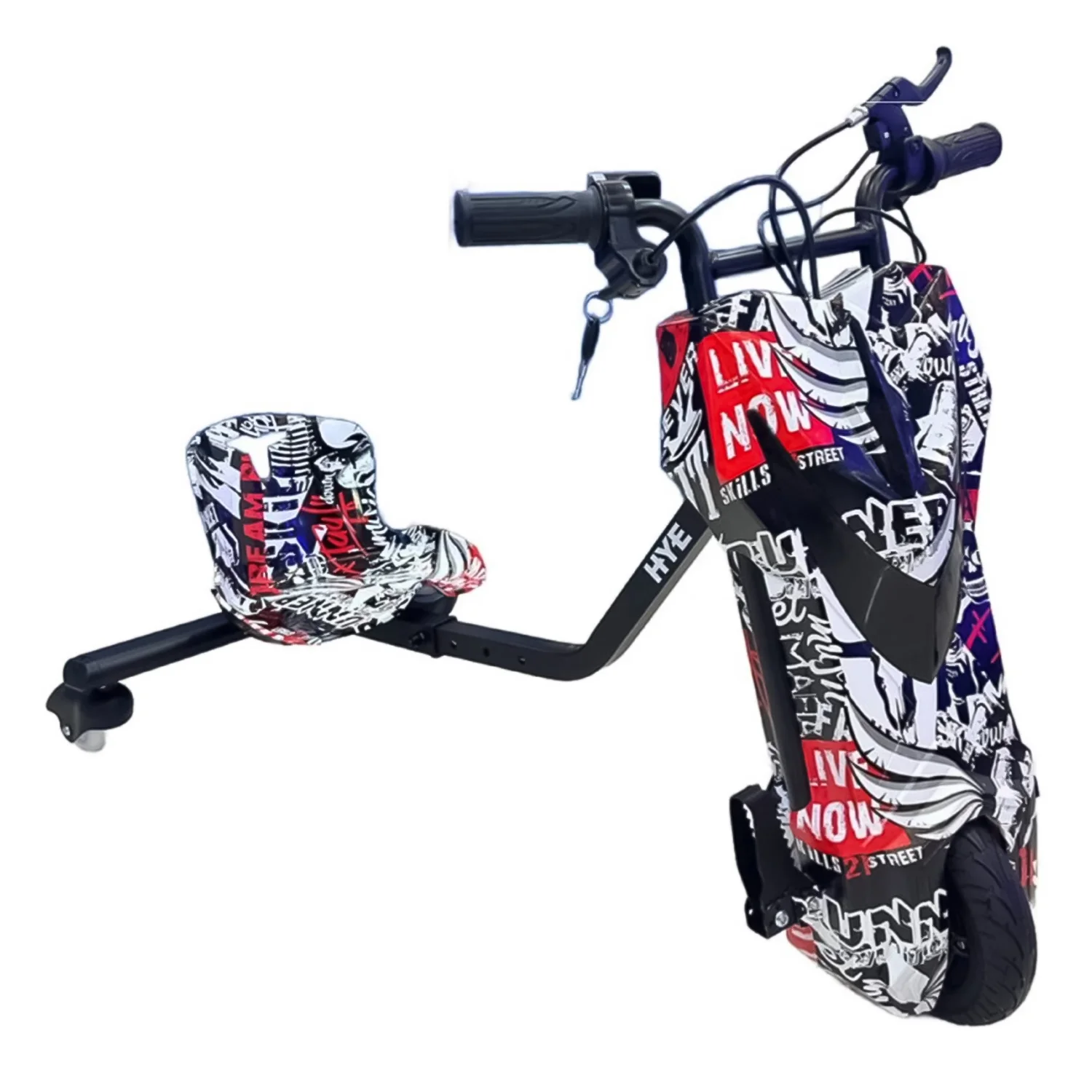 Triciclo Elétrico HYE HY-TR02 8.5" 250W - Preto e Branco